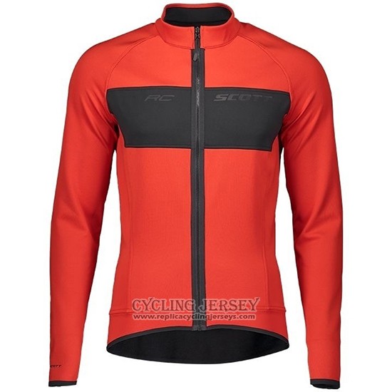 2019 Cycling Jersey Scott Rc Ff Red Black Long Sleeve And Bib Tight